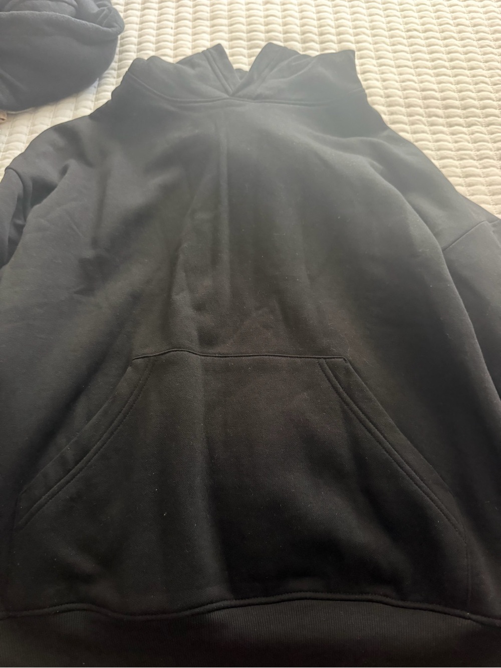 H&M Black Pullover Hoodie with Kangaroo Pocket